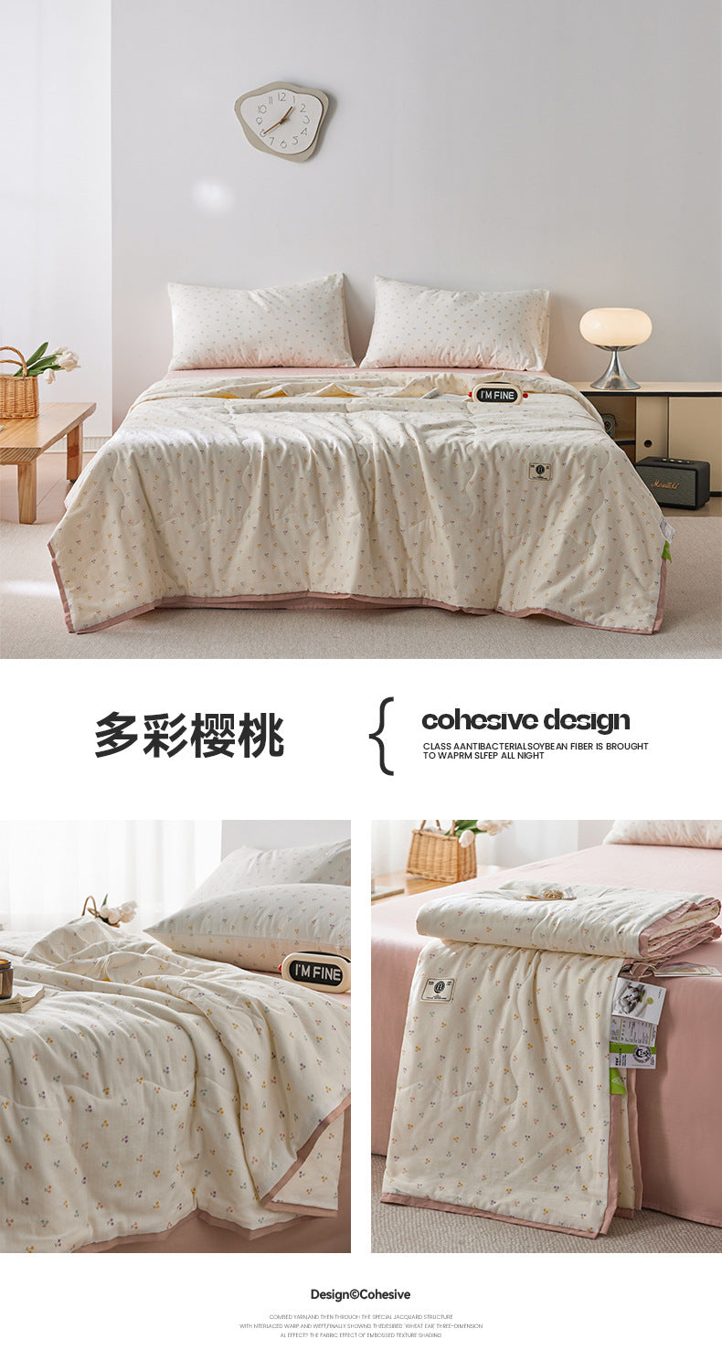 Cotton Double-Layer Yarn Summer Blanket Children's Summer Air-Conditioning Thin Duvet